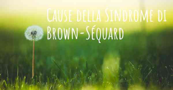 Cause della Sindrome di Brown-Séquard