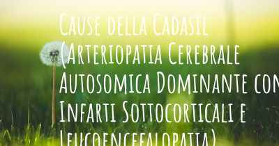 Cause della Cadasil (Arteriopatia Cerebrale Autosomica Dominante con Infarti Sottocorticali e Leucoencefalopatia)