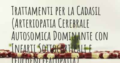 Trattamenti per la Cadasil (Arteriopatia Cerebrale Autosomica Dominante con Infarti Sottocorticali e Leucoencefalopatia)