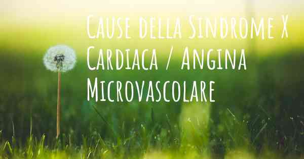 Cause della Sindrome X Cardiaca / Angina Microvascolare