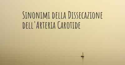 Sinonimi della Dissecazione dell'Arteria Carotide