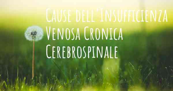 Cause dell'Insufficienza Venosa Cronica Cerebrospinale