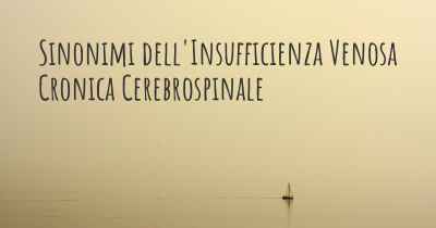 Sinonimi dell'Insufficienza Venosa Cronica Cerebrospinale