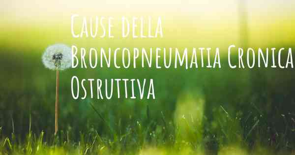 Cause della Broncopneumatia Cronica Ostruttiva