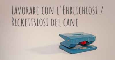 Lavorare con l'Ehrlichiosi / Rickettsiosi del cane