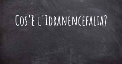 Cos'è l'Idranencefalia?