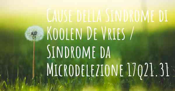 Cause della Sindrome di Koolen De Vries / Sindrome da Microdelezione 17q21.31
