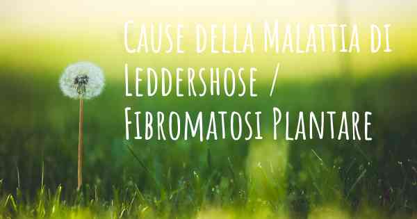 Cause della Malattia di Leddershose / Fibromatosi Plantare