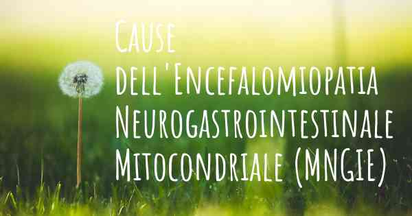 Cause dell'Encefalomiopatia Neurogastrointestinale Mitocondriale (MNGIE)
