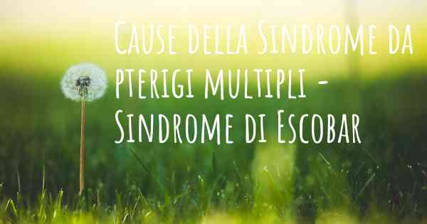 Cause della Sindrome da pterigi multipli - Sindrome di Escobar