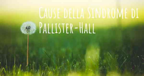 Cause della Sindrome di Pallister-Hall