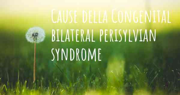 Cause della Congenital bilateral perisylvian syndrome