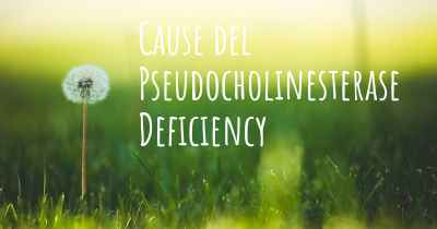 Cause del Pseudocholinesterase Deficiency