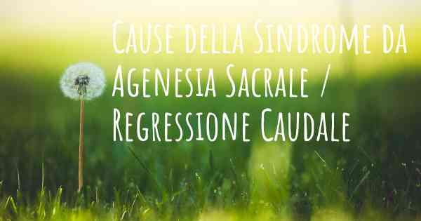 Cause della Sindrome da Agenesia Sacrale / Regressione Caudale