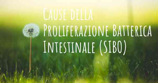 Cause della Proliferazione Batterica Intestinale (SIBO)