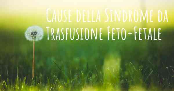 Cause della Sindrome da Trasfusione Feto-Fetale