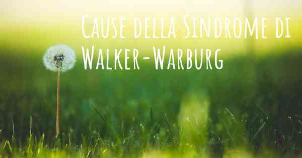 Cause della Sindrome di Walker-Warburg