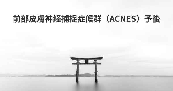 前部皮膚神経捕捉症候群（ACNES）予後