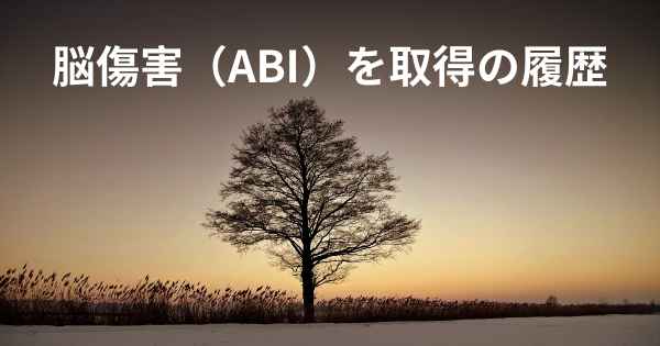 脳傷害（ABI）を取得の履歴