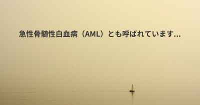 急性骨髄性白血病（AML）とも呼ばれています...