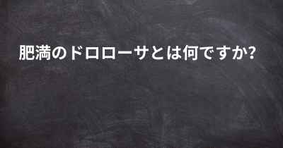 肥満のドロローサとは何ですか？