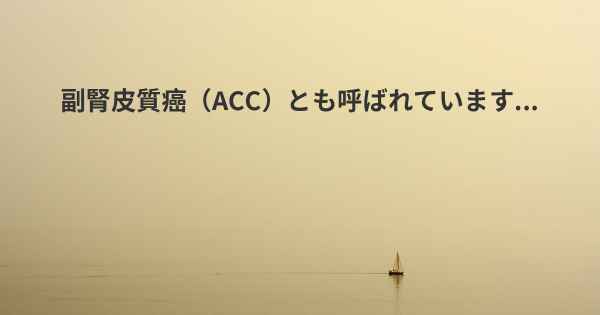 副腎皮質癌（ACC）とも呼ばれています...