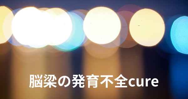 脳梁の発育不全cure