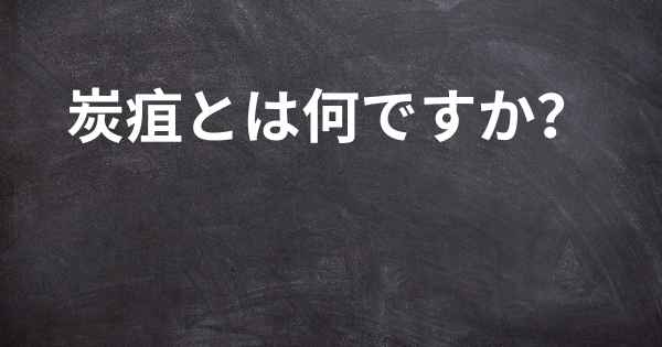 炭疽とは何ですか？