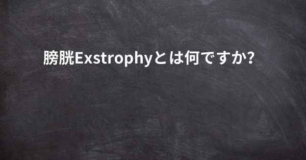 膀胱Exstrophyとは何ですか？