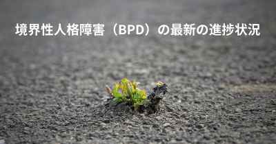 境界性人格障害（BPD）の最新の進捗状況