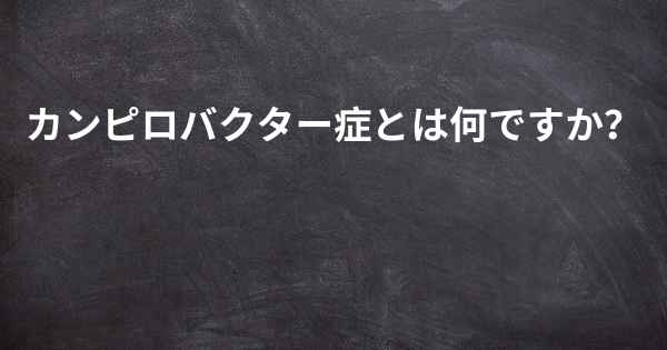 カンピロバクター症とは何ですか？