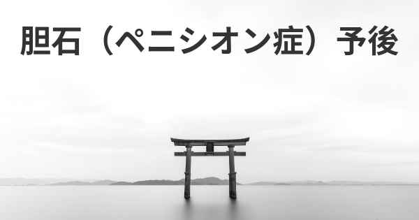 胆石（ペニシオン症）予後