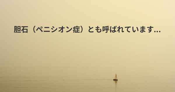 胆石（ペニシオン症）とも呼ばれています...