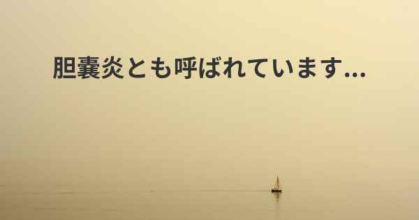 胆嚢炎とも呼ばれています...