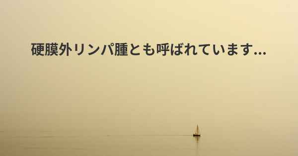 硬膜外リンパ腫とも呼ばれています...