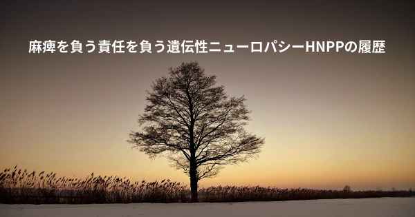 麻痺を負う責任を負う遺伝性ニューロパシーHNPPの履歴