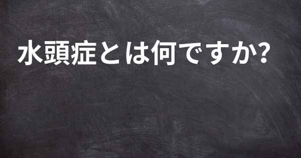 水頭症とは何ですか？