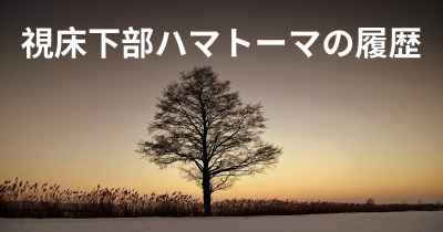 視床下部ハマトーマの履歴