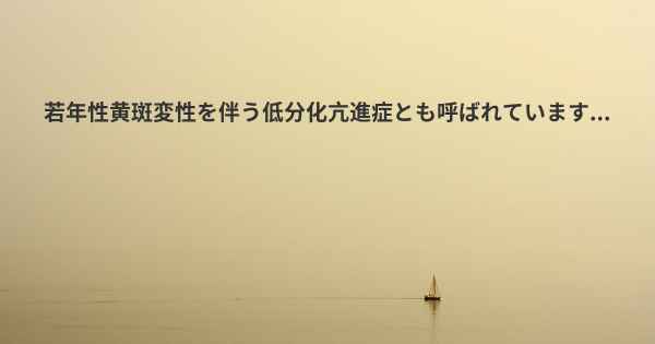 若年性黄斑変性を伴う低分化亢進症とも呼ばれています...