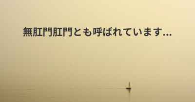 無肛門肛門とも呼ばれています...