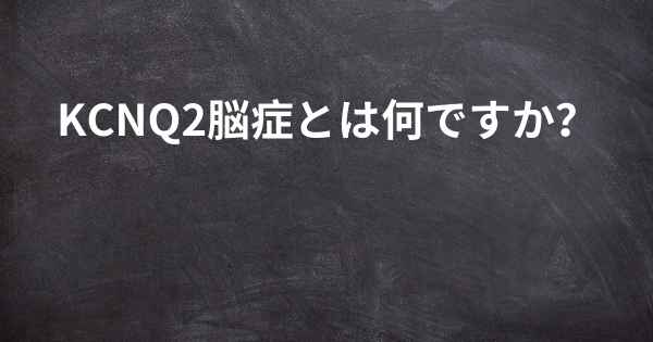 KCNQ2脳症とは何ですか？