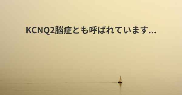 KCNQ2脳症とも呼ばれています...