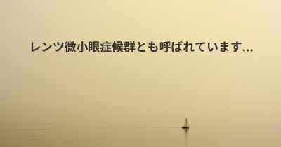 レンツ微小眼症候群とも呼ばれています...