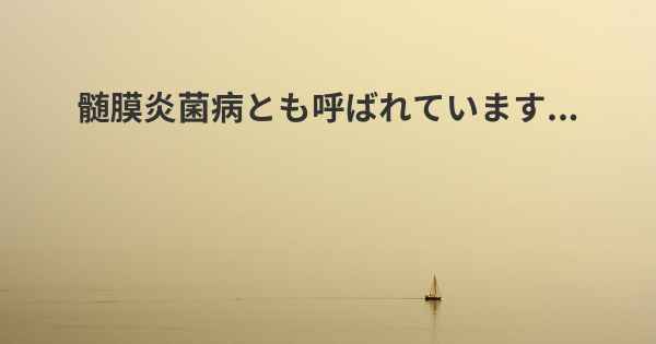 髄膜炎菌病とも呼ばれています...