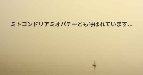 ミトコンドリアミオパチーとも呼ばれています...