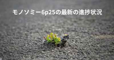 モノソミー6p25の最新の進捗状況