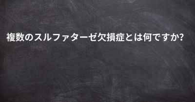 複数のスルファターゼ欠損症とは何ですか？