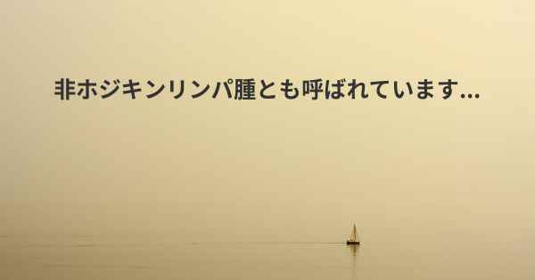 非ホジキンリンパ腫とも呼ばれています...