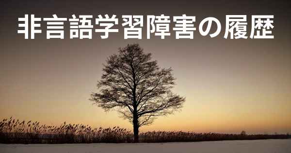 非言語学習障害の履歴