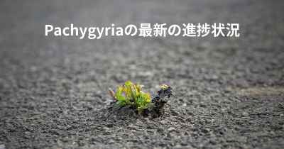 Pachygyriaの最新の進捗状況